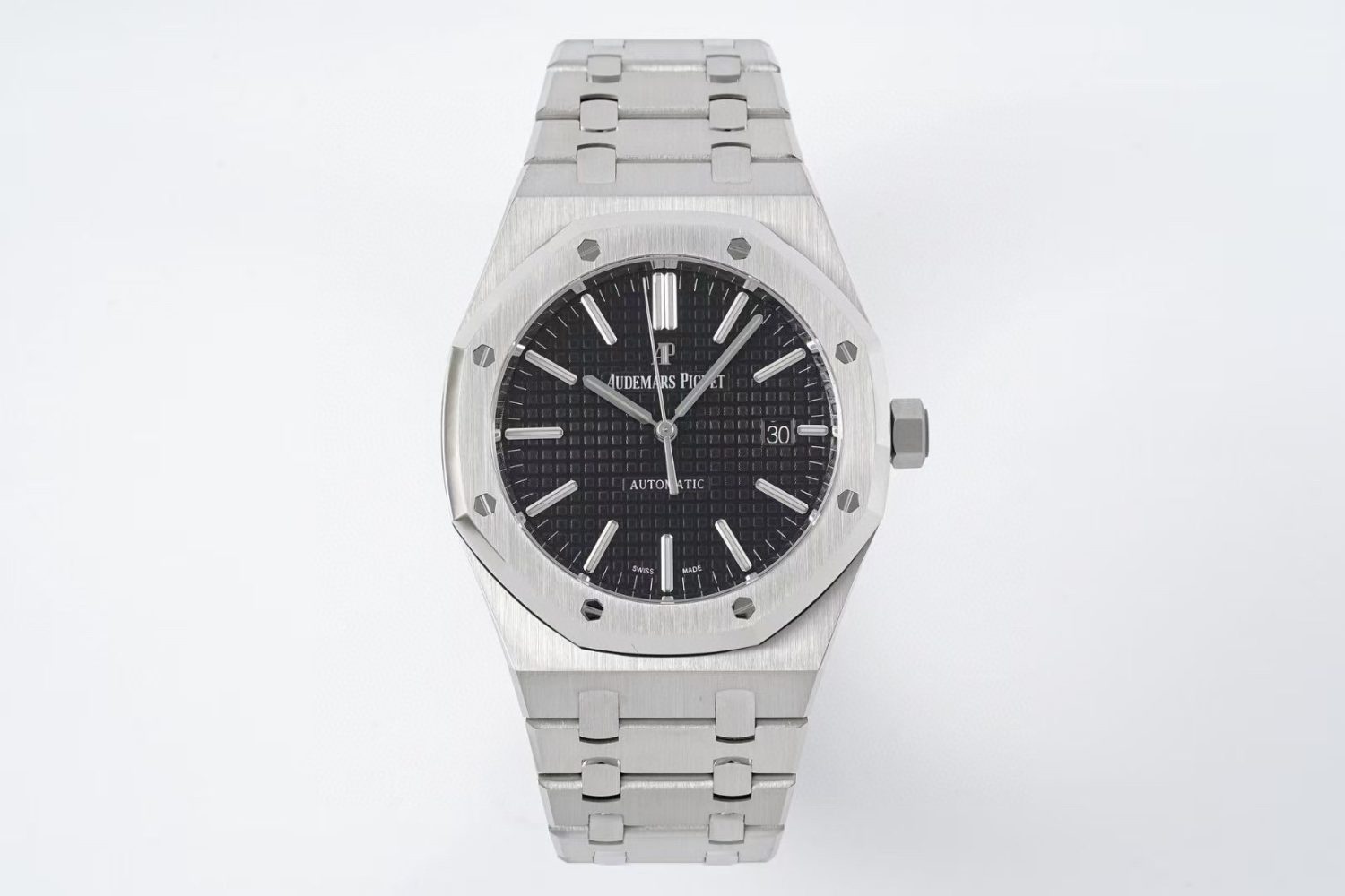 Royal Oak 41mm 15400 SS APSF 1:1 Best Edition Black Textured Dial on SS Bracelet SA3120 Super Clone V3 Super Clone Watch - Image 1