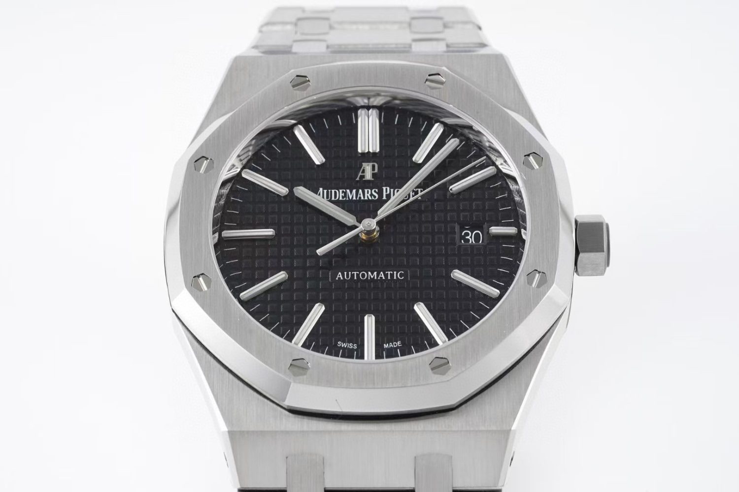 Royal Oak 41mm 15400 SS APSF 1:1 Best Edition Black Textured Dial on SS Bracelet SA3120 Super Clone V3 Super Clone Watch - Image 3