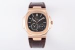 Nautilus 5712 RG PPF 1:1 Best Edition Gray Dial on Brown Leather Strap A240 Clone Watch