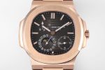 Nautilus 5712 RG PPF 1:1 Best Edition Gray Dial on Brown Leather Strap A240 Clone Watch - Image 3