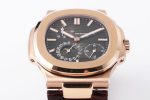Nautilus 5712 RG PPF 1:1 Best Edition Gray Dial on Brown Leather Strap A240 Clone Watch - Image 4