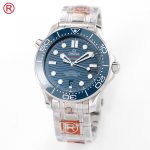 Seamaster Diver 300M ORF 1:1 Best Edition Blue Ceramic Blue Dial on SS Bracelet A8800 - Image 3