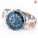 Seamaster Diver 300M ORF 1:1 Best Edition Blue Ceramic Blue Dial on SS Bracelet A8800 - Image 4