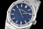 Royal Oak 41mm 15500 SS ZF 1:1 Best Edition Blue Textured Dial on SS Bracelet A4302 Super Clone - Image 3