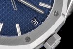 Royal Oak 41mm 15500 SS ZF 1:1 Best Edition Blue Textured Dial on SS Bracelet A4302 Super Clone - Image 5