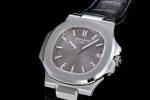 Nautilus 5711 SS 3KF 1:1 Best Edition Gray Textured Dial on Black Leather Strap A324 Super Clone V2 - Image 3