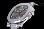 Nautilus 5711 SS 3KF 1:1 Best Edition Gray Textured Dial on Black Leather Strap A324 Super Clone V2 - Image 6