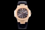 Nautilus 5711/1R RG 3KF 1:1 Best Edition Brown Textured Dial on Brown Leather Strap A324 Super Clone V2