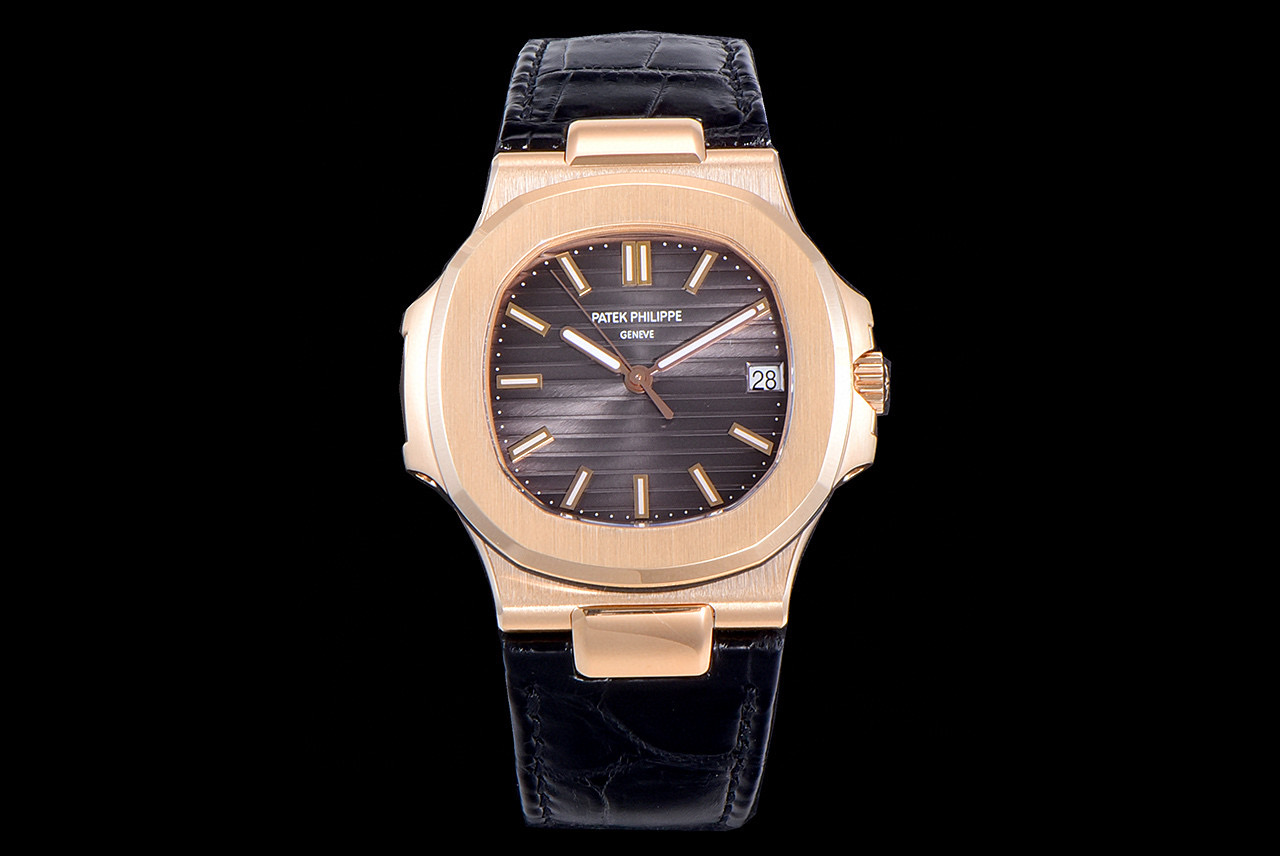 Nautilus 5711/1R RG 3KF 1:1 Best Edition Brown Textured Dial on Brown Leather Strap A324 Super Clone V2