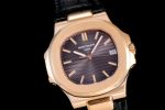 Nautilus 5711/1R RG 3KF 1:1 Best Edition Brown Textured Dial on Brown Leather Strap A324 Super Clone V2 - Image 2