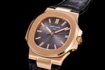 Nautilus 5711/1R RG 3KF 1:1 Best Edition Brown Textured Dial on Brown Leather Strap A324 Super Clone V2 - Image 3
