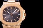 Nautilus 5711/1R RG 3KF 1:1 Best Edition Brown Textured Dial on Brown Leather Strap A324 Super Clone V2 - Image 4