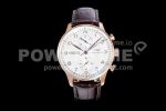 IWC Portuguese Chrono IW371480 ZF 1:1 Best Edition on Brown Leather Strap A7750 (Same Thickness as Genuine) Super Clone Watch