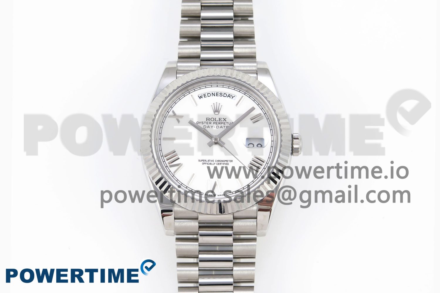 DayDate 40 SS GSF Gain Weight White Roman Dial on President Bracelet A3255 - Image 1