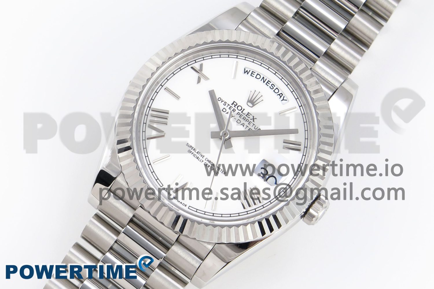 DayDate 40 SS GSF Gain Weight White Roman Dial on President Bracelet A3255 - Image 2