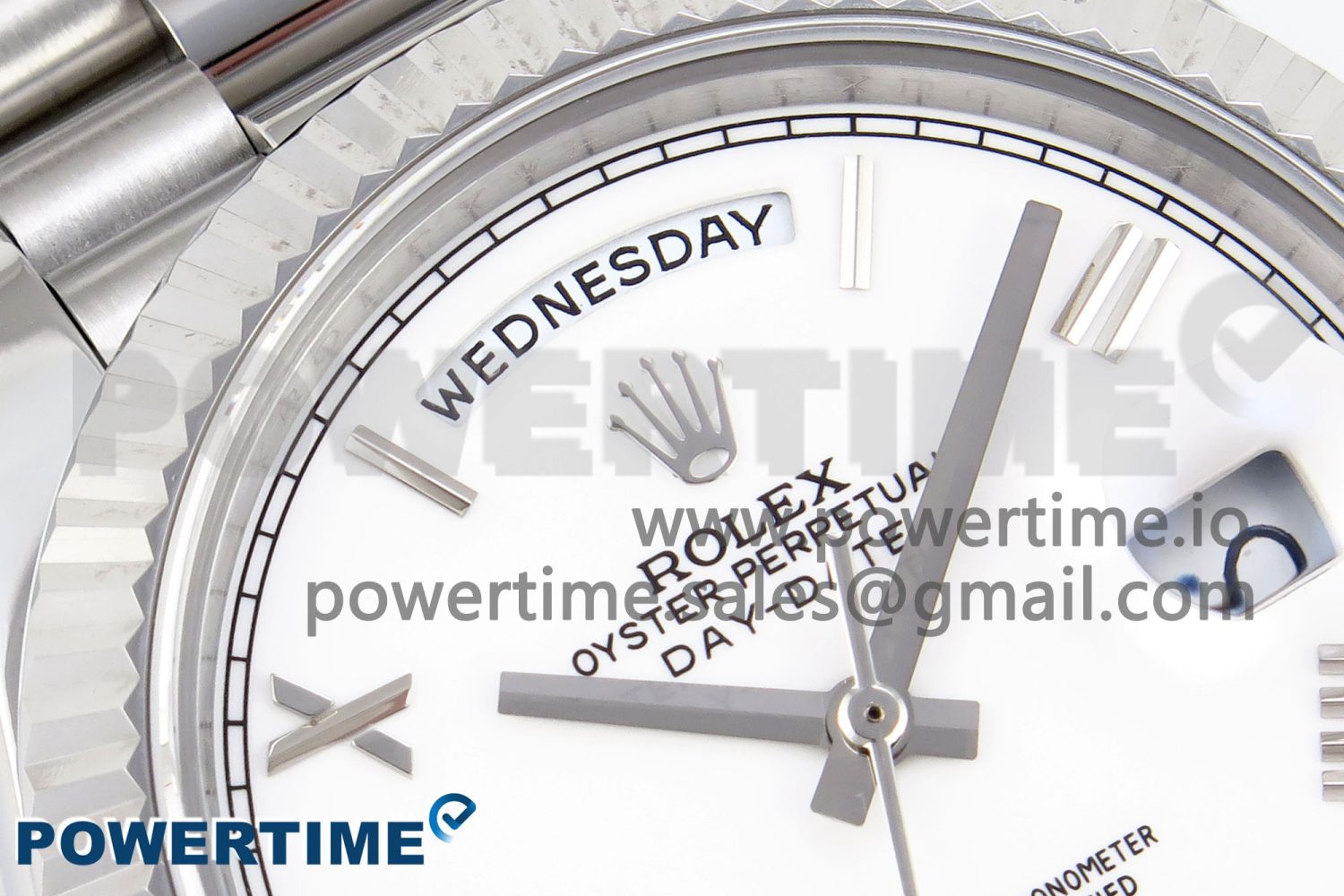 DayDate 40 SS GSF Gain Weight White Roman Dial on President Bracelet A3255 - Image 4
