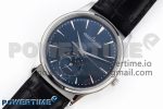 Master Ultra Thin Moon 1368420 SS ZF 1:1 Best Edition Blue Dial on Black Leather Strap SA925 Super Clone V2 - Image 2