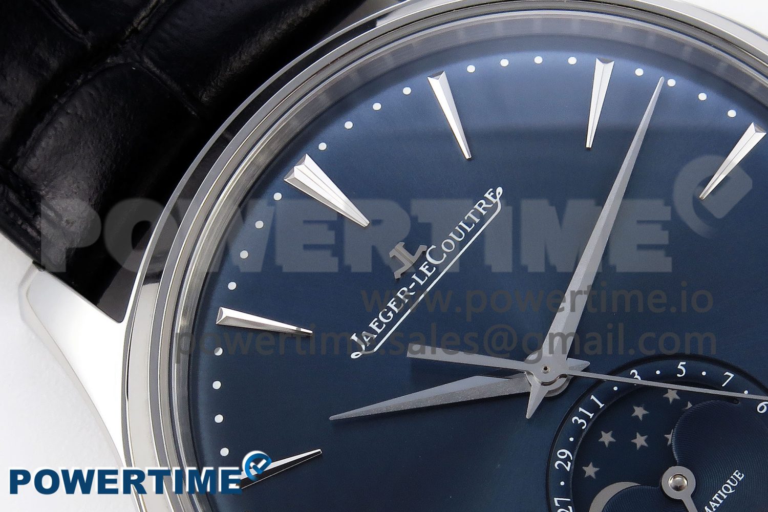 Master Ultra Thin Moon 1368420 SS ZF 1:1 Best Edition Blue Dial on Black Leather Strap SA925 Super Clone V2 - Image 4