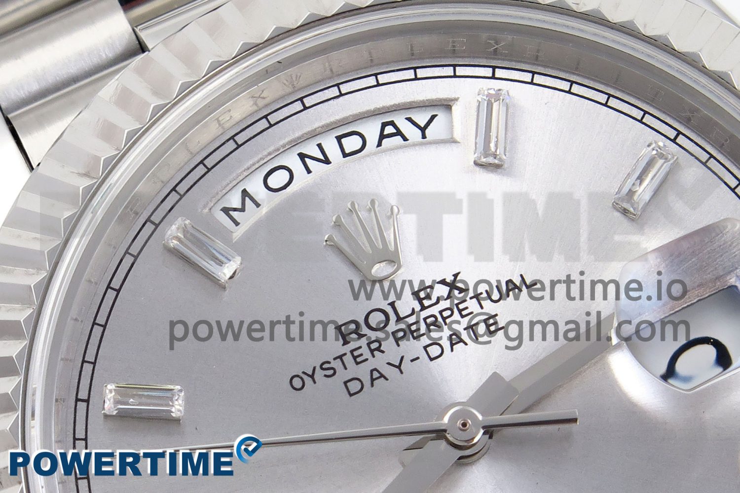 DayDate 40 SS GSF Gain Weight Silver Crystal Dial on President Bracelet A3255 - Image 4
