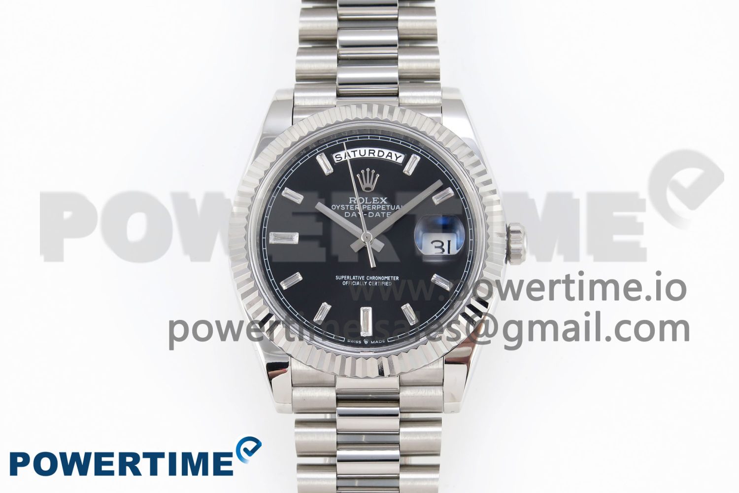 DayDate 40 SS GSF Gain Weight Black Crystal Dial on President Bracelet A3255 - Image 1