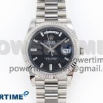DayDate 40 SS GSF Gain Weight Black Crystal Dial on President Bracelet A3255