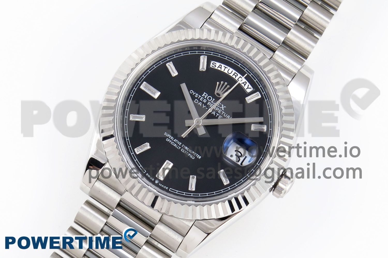DayDate 40 SS GSF Gain Weight Black Crystal Dial on President Bracelet A3255 - Image 2