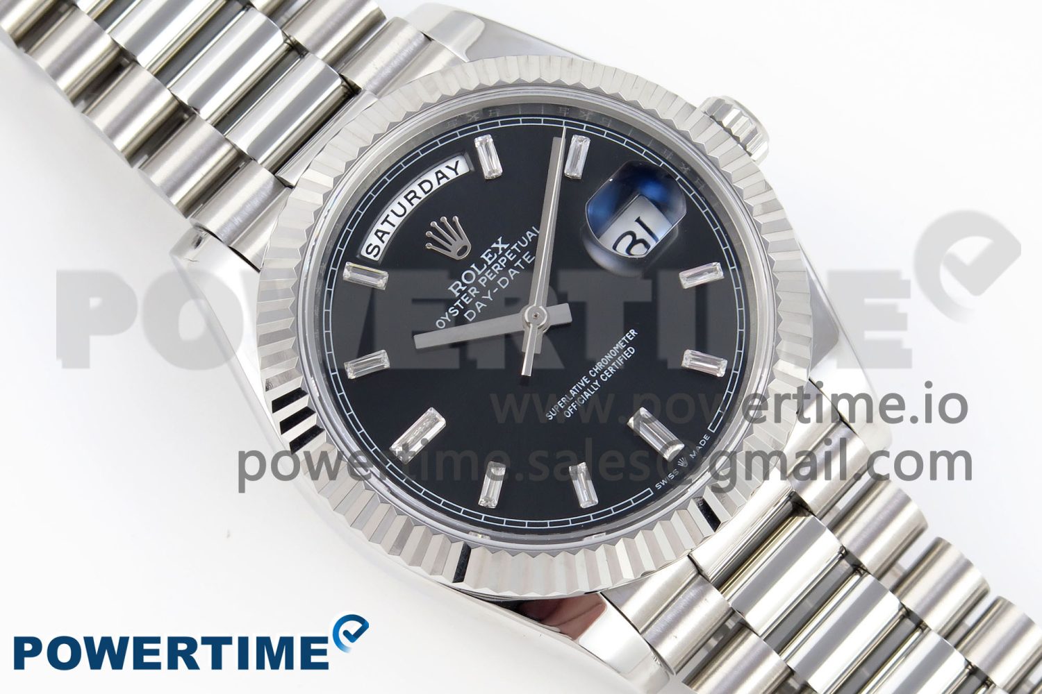 DayDate 40 SS GSF Gain Weight Black Crystal Dial on President Bracelet A3255 - Image 3