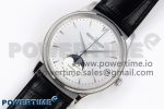 Master Ultra Thin Moon 1368420 SS ZF 1:1 Best Edition White Dial on Black Leather Strap SA925 Super Clone V2 - Image 2