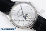 Master Ultra Thin Moon 1368420 SS ZF 1:1 Best Edition White Dial on Black Leather Strap SA925 Super Clone V2 - Image 3