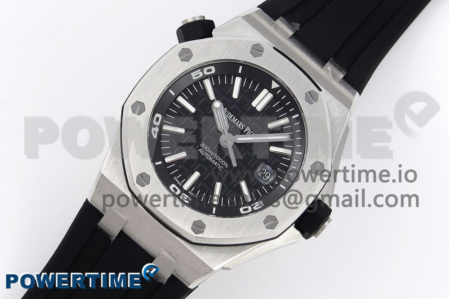 Royal Oak Offshore Diver 15710 ZF 1:1 Best Edition Black Dial on Black Rubber Strap SA3120 Super Clone V2 - Image 2