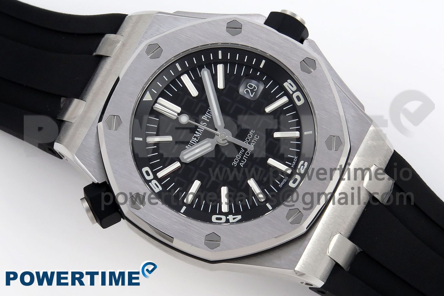 Royal Oak Offshore Diver 15710 ZF 1:1 Best Edition Black Dial on Black Rubber Strap SA3120 Super Clone V2 - Image 3