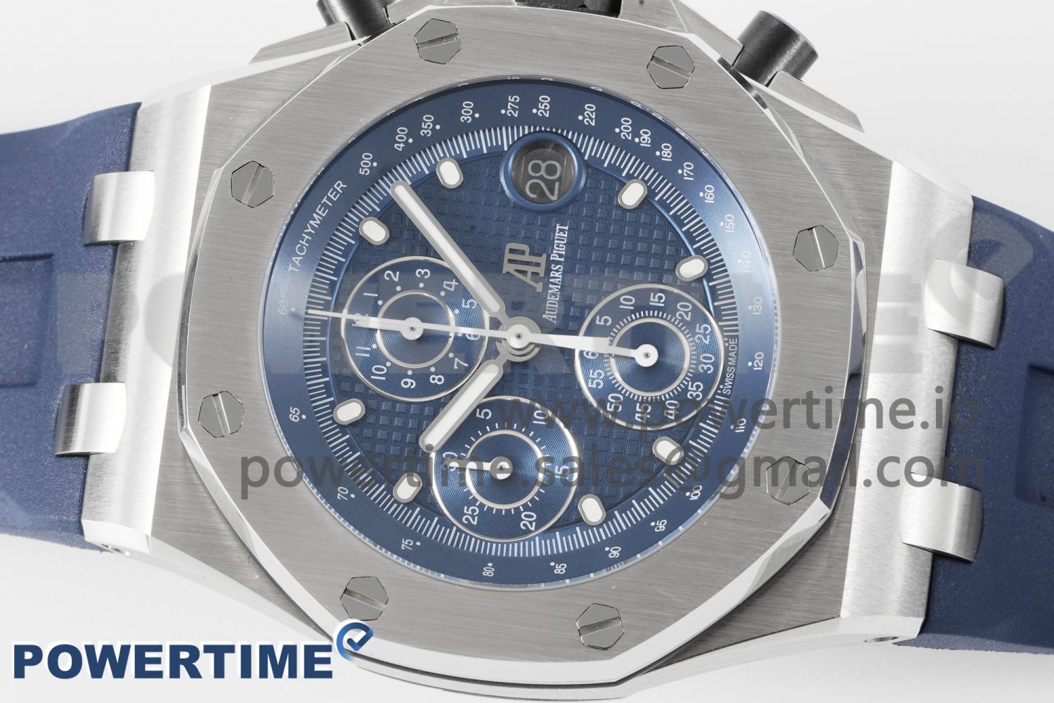 Royal Oak Offshore 42mm SS APF 1:1 Best Edition Deep Blue Dial on Deep Blue Rubber Strap A4404 - Image 3