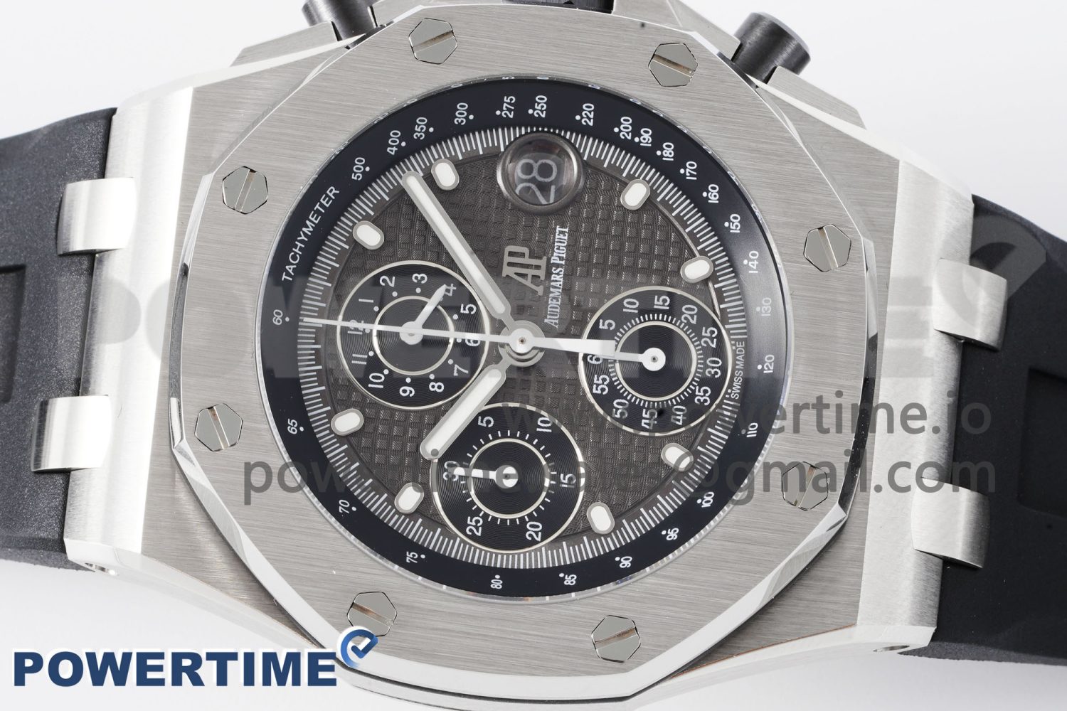 Royal Oak Offshore 42mm SS APF 1:1 Best Edition Gray Dial on Black Rubber Strap A4404 - Image 3