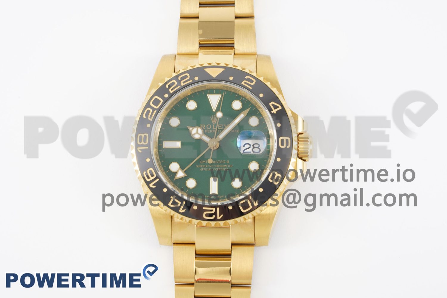 GMT Master II 116718 LN 904L SS APF 1:1 Best Edition Green Dial on YG Bracelet VR3186 CHS - Image 1