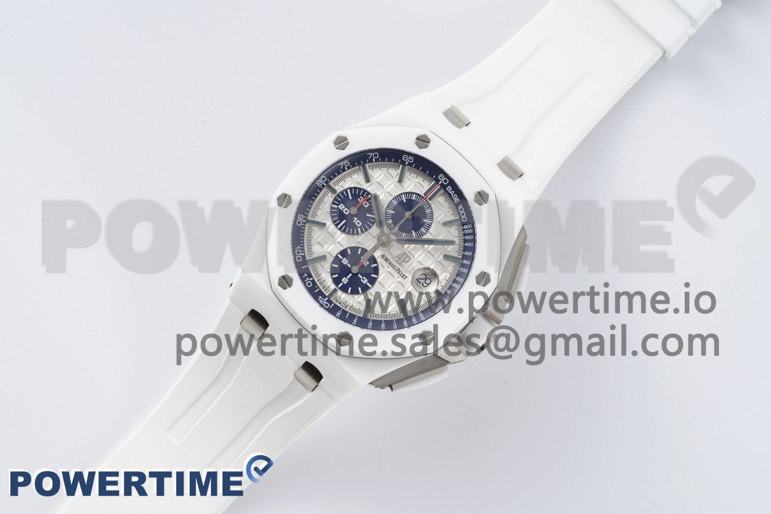 Royal Oak Offshore 44mm White Ceramic APF 1:1 Best Edition White Dial on Rubber Strap A3126 - Image 2