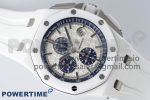 Royal Oak Offshore 44mm White Ceramic APF 1:1 Best Edition White Dial on Rubber Strap A3126 - Image 3