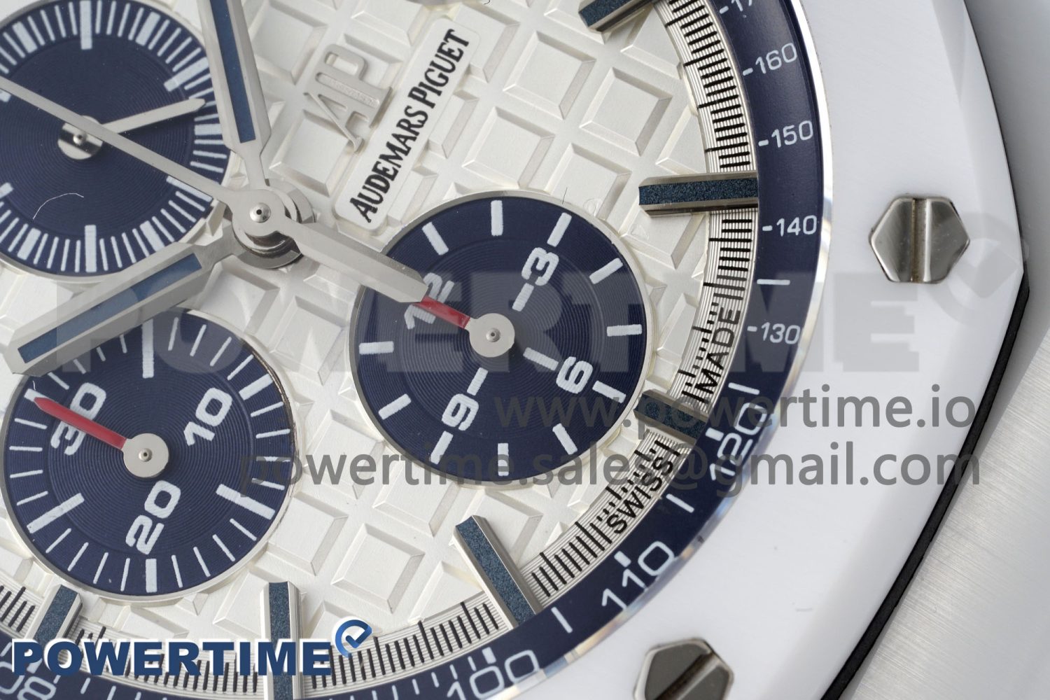 Royal Oak Offshore 44mm White Ceramic APF 1:1 Best Edition White Dial on Rubber Strap A3126 - Image 5