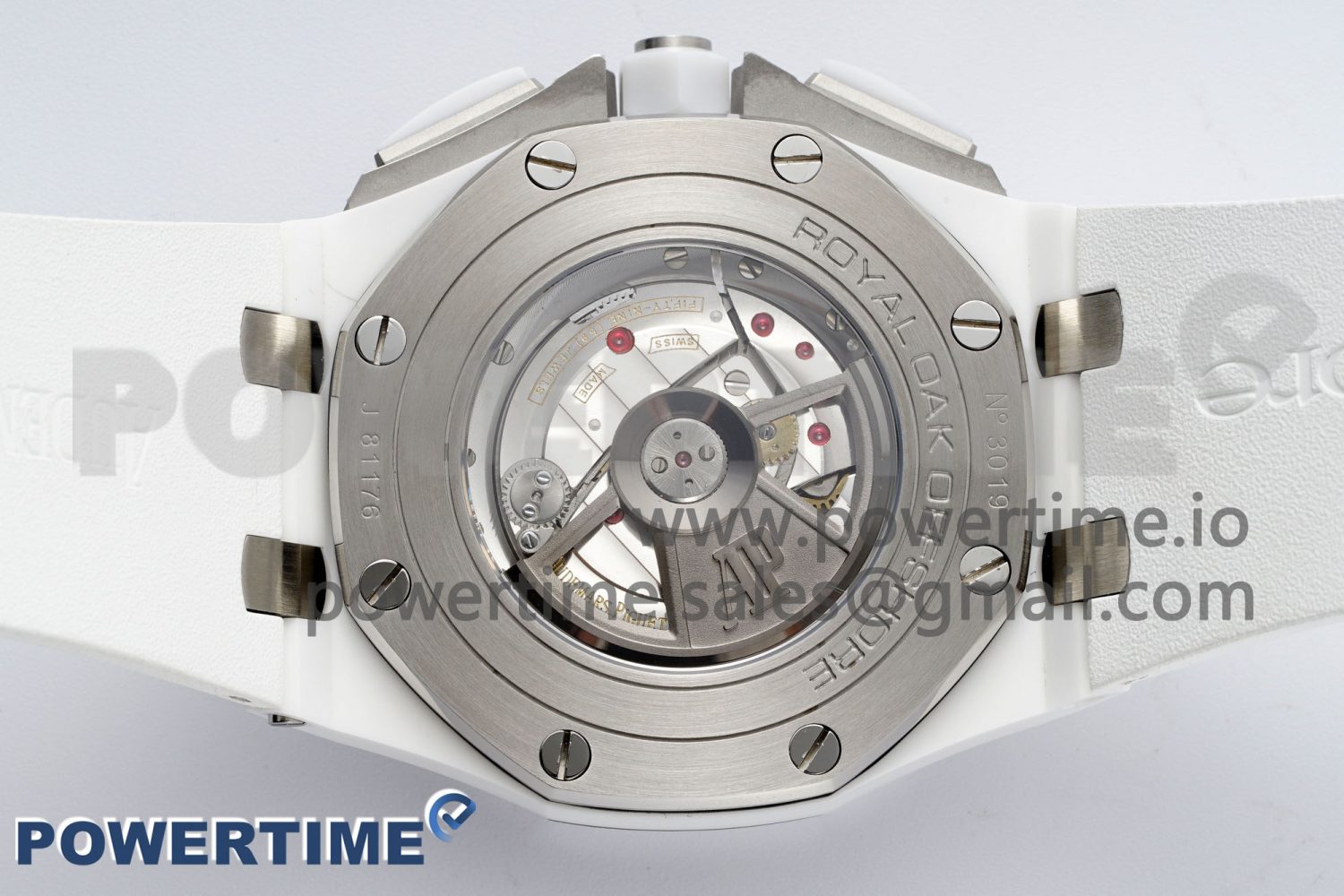 Royal Oak Offshore 44mm White Ceramic APF 1:1 Best Edition White Dial on Rubber Strap A3126 - Image 9