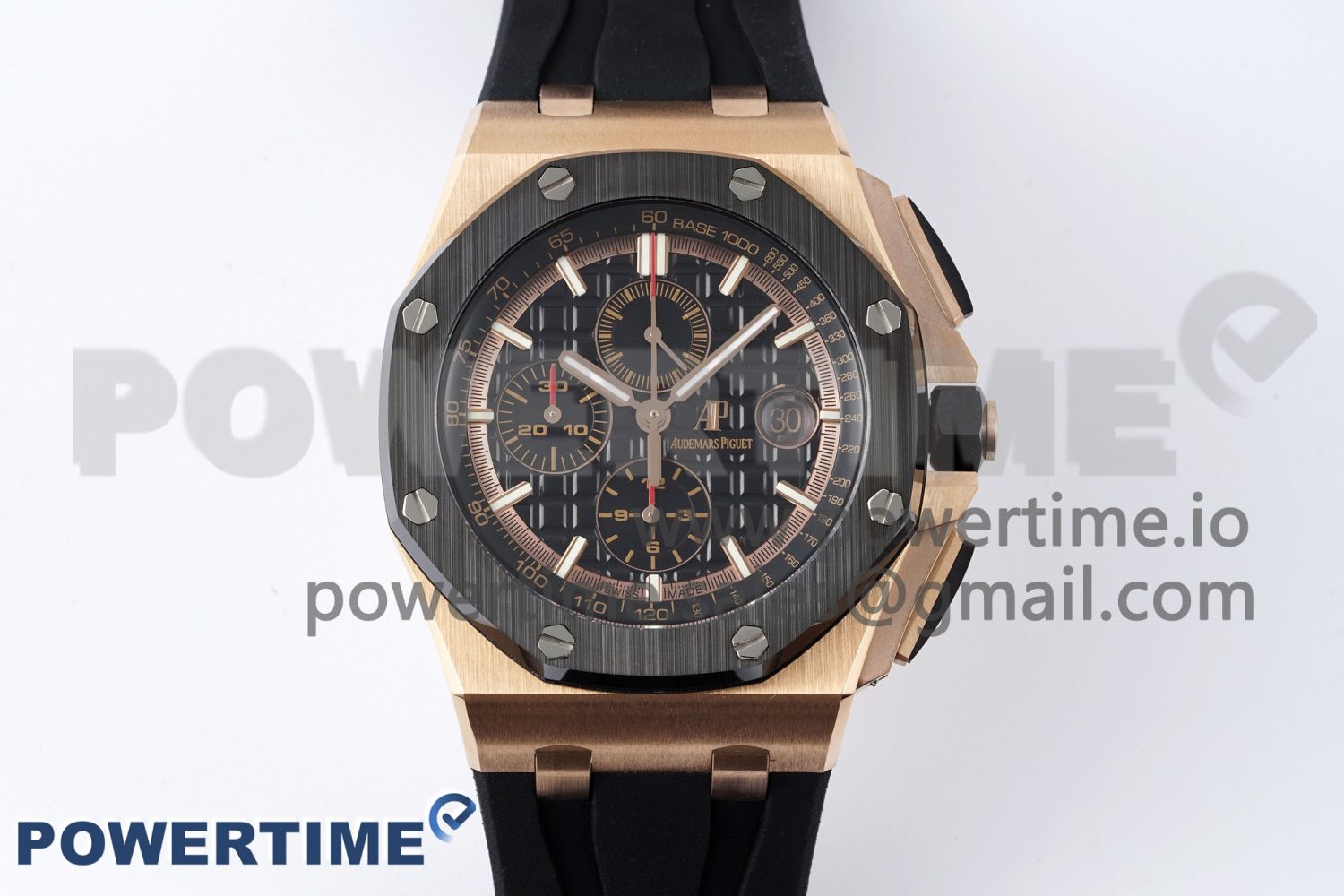Royal Oak Offshore 44mm RG Ceramic Bezel APF 1:1 Best Edition Black Dial on Rubber Strap A3126 - Image 1