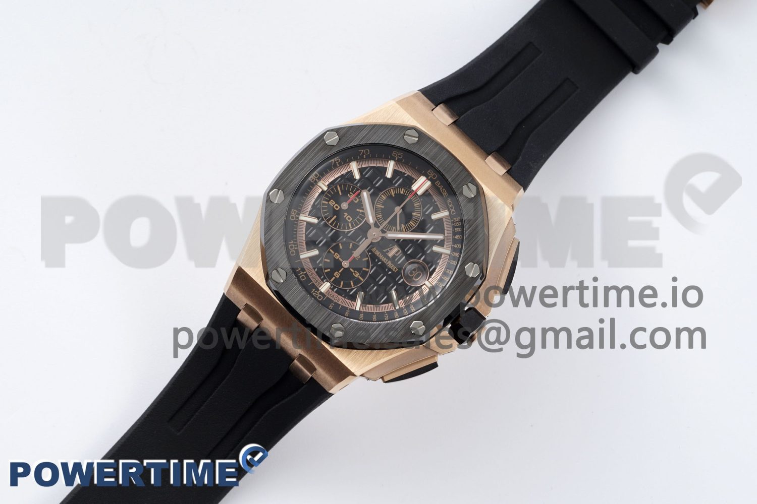 Royal Oak Offshore 44mm RG Ceramic Bezel APF 1:1 Best Edition Black Dial on Rubber Strap A3126 - Image 2