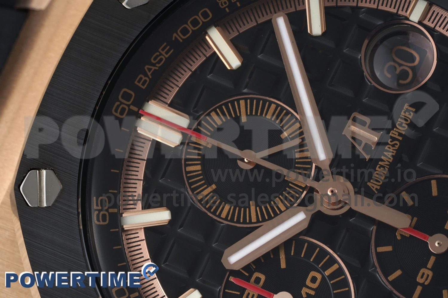 Royal Oak Offshore 44mm RG Ceramic Bezel APF 1:1 Best Edition Black Dial on Rubber Strap A3126 - Image 4