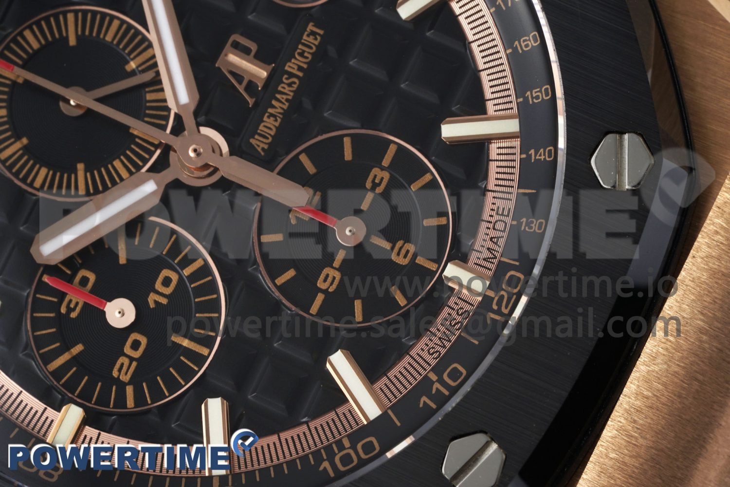 Royal Oak Offshore 44mm RG Ceramic Bezel APF 1:1 Best Edition Black Dial on Rubber Strap A3126 - Image 5