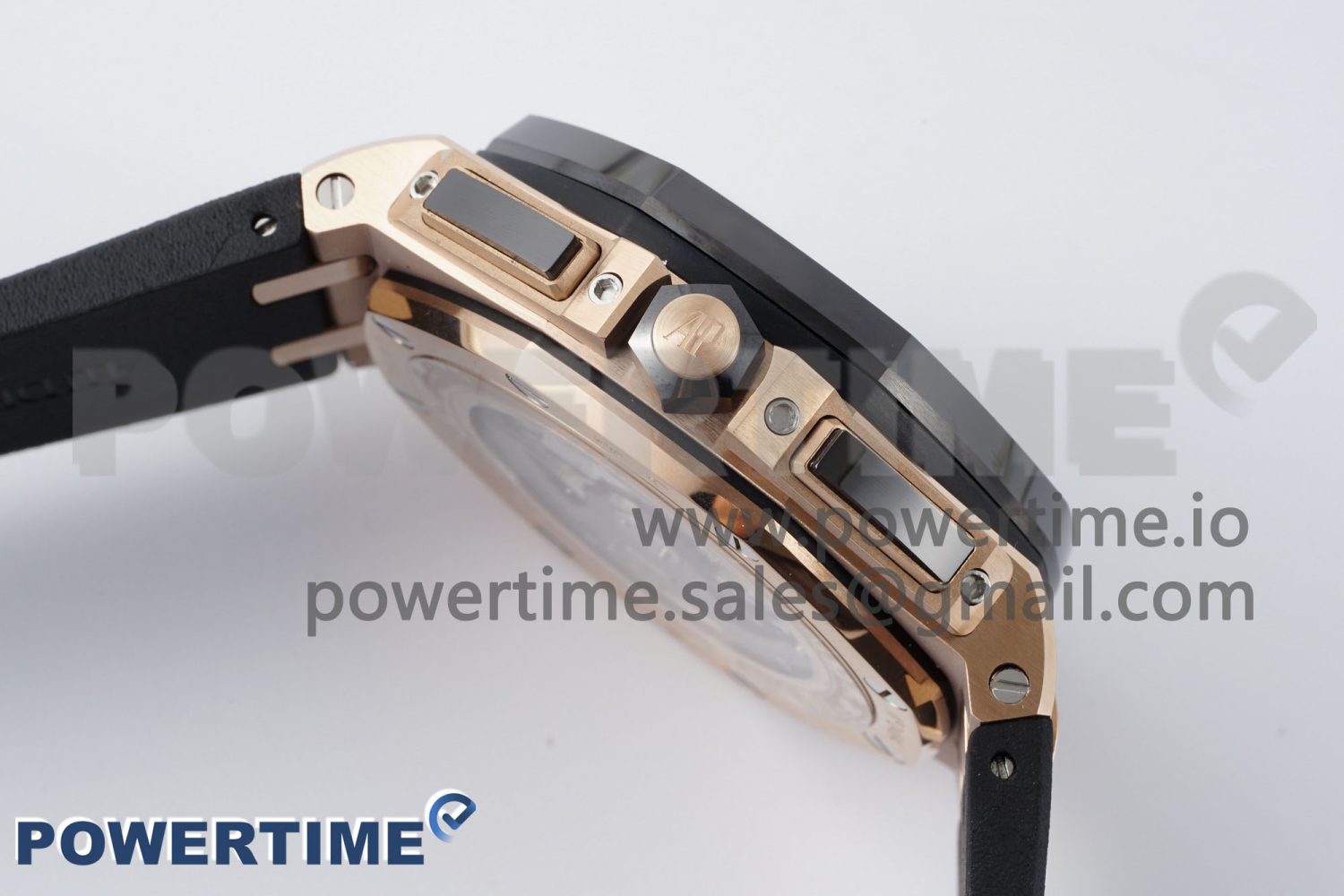 Royal Oak Offshore 44mm RG Ceramic Bezel APF 1:1 Best Edition Black/White Dial on Rubber Strap A3126 - Image 6