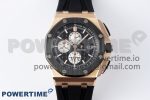 Royal Oak Offshore 44mm RG Ceramic Bezel APF 1:1 Best Edition Black/White Dial on Rubber Strap A3126