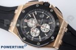 Royal Oak Offshore 44mm RG Ceramic Bezel APF 1:1 Best Edition Black/White Dial on Rubber Strap A3126 - Image 3