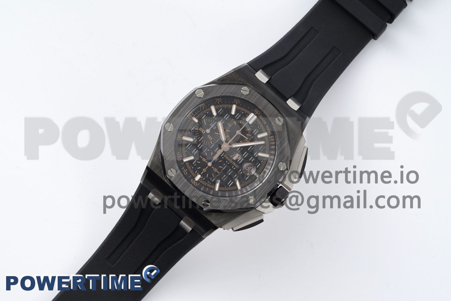 Royal Oak Offshore 44mm Black Ceramic APF 1:1 Best Edition Black Dial on Rubber Strap A3126 - Image 2