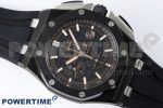 Royal Oak Offshore 44mm Black Ceramic APF 1:1 Best Edition Black Dial on Rubber Strap A3126 - Image 3