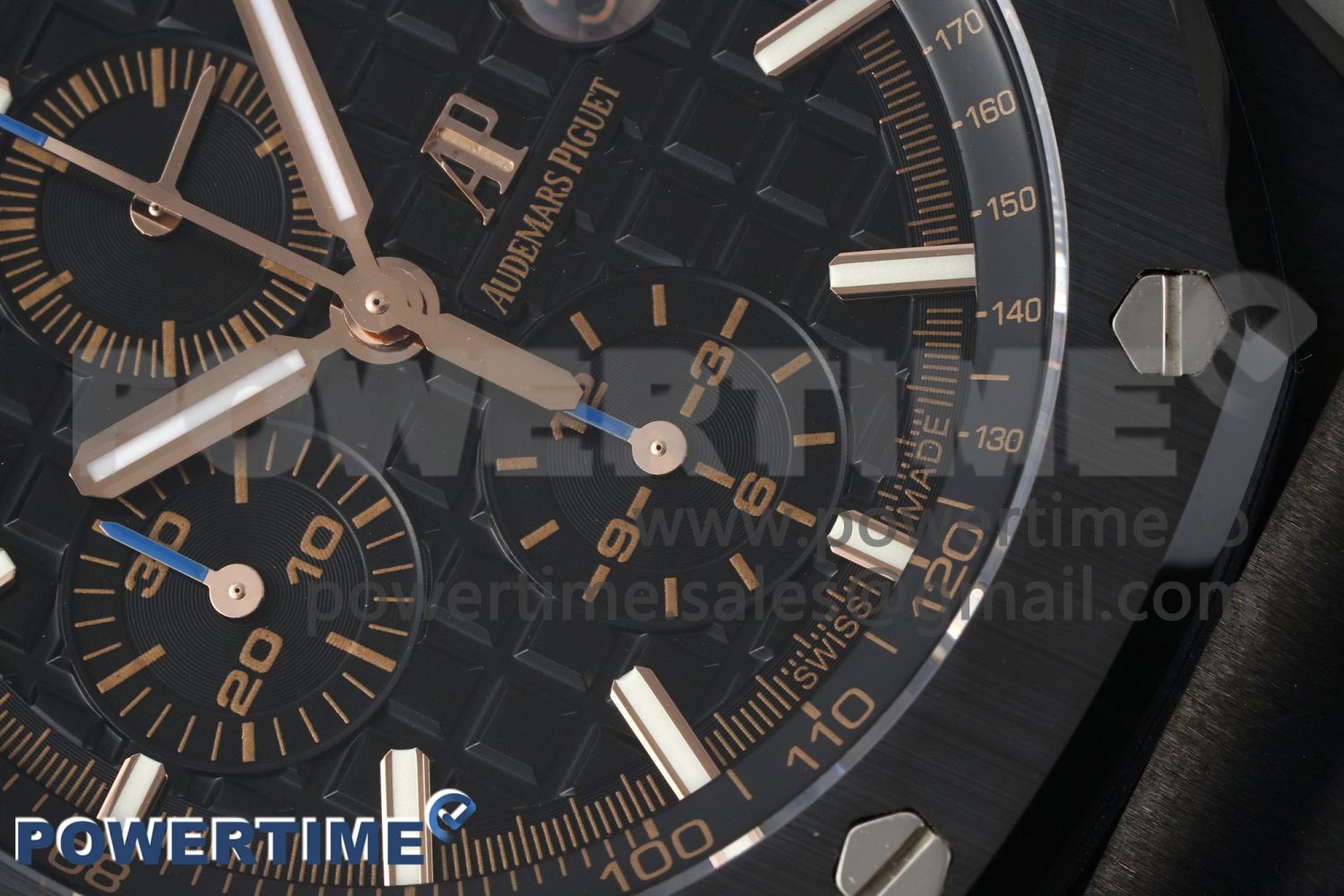 Royal Oak Offshore 44mm Black Ceramic APF 1:1 Best Edition Black Dial on Rubber Strap A3126 - Image 5