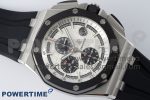 Royal Oak Offshore 44mm SS Ceramic Bezel APF 1:1 Best Edition White Dial on Rubber Strap A3126 - Image 3