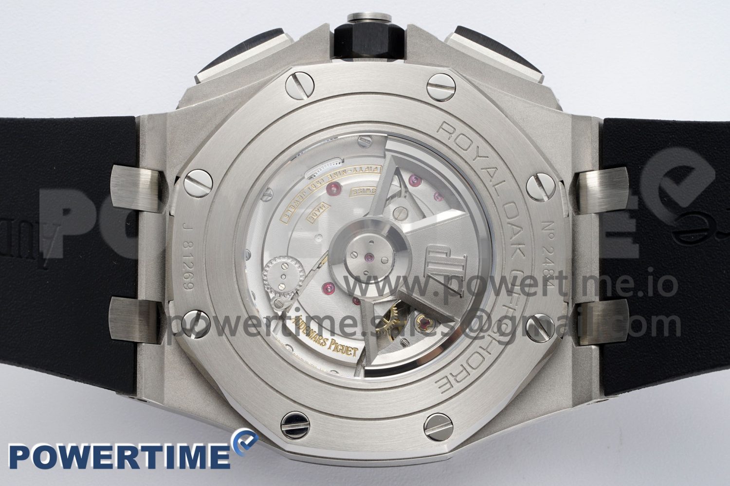 Royal Oak Offshore 44mm SS Ceramic Bezel APF 1:1 Best Edition White Dial on Rubber Strap A3126 - Image 9